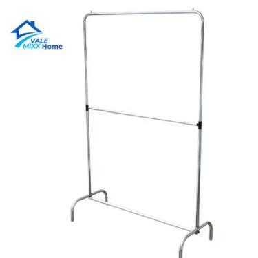 Imagem de Arara Dupla Desfile Cabideiros 0,80cm Cromada - valemixxhome