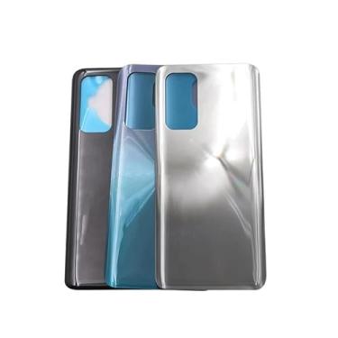 Imagem de SHOWGOOD Capa traseira de bateria para Xiaomi Mi 10T Pro 5G Painel de vidro 3D para Xiaomi Mi10T Capa traseira com adesivo de substituição (prata)