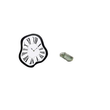 Imagem de Fenteer Relógio de Parede Criativo em Acrílico Derretido E Bandeja para Servir Alimentos, Ideal para Banheiro, Penteadeira, Armazenamento de Frutas,