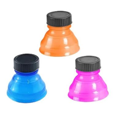 Imagem de 3 peças de tampas de lata de refrigerante de cores mistas reutilizáveis tampas de tampas de lata para bebidas carbonatadas de cerveja e outras bebidas enlatadas