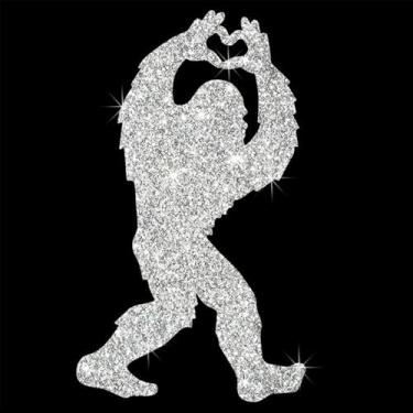 Imagem de Adesivo decalque brilhante de PVC com glitter de gorila de pé grande para carros, laptops, motocicletas, parede, janela, bagagem, capa de arranhão, porta, multisuperfície (branco)