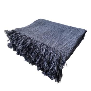 Imagem de Manta Para Sofá Gigante 2 e 3 Lugares 100% Algodão 210x120cm – Macia Decorativa e Confortável (Cinza Mesclado)