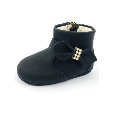 Imagem de Bota Feminina Menina Bebê Botinha Recém Nascido Laço Lateral - MR TRY 