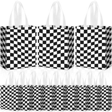 Imagem de Sacolas de presente Supervitae Checkered Racing Race Car, pacote com 2