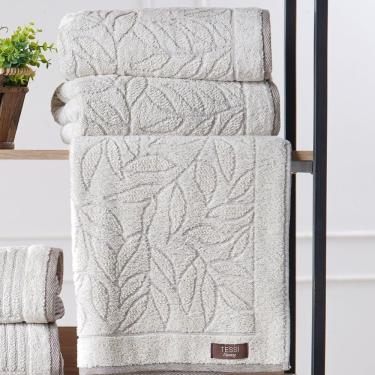 Imagem de Toalha De Rosto Essenza 100% Algodão 450g-m² 50x75cm Tessi Natural Flores