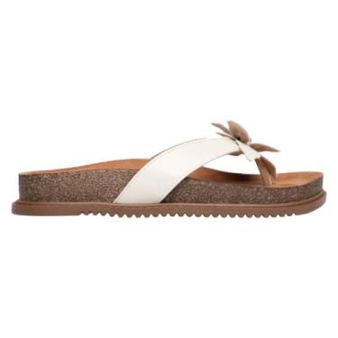 Imagem de Sandália Beira Rio Papete Flatform Detalhe Flor, Branco off, 36