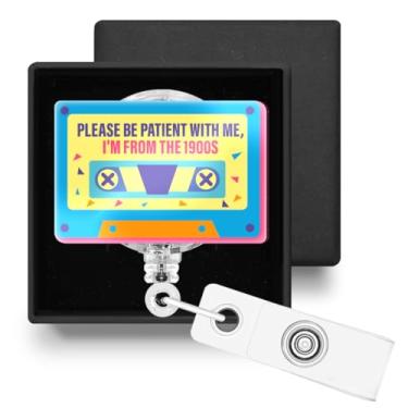 Imagem de Carretel de crachá retrátil engraçado com clipe jacaré, porta-crachá retrátil com clipe jacaré, presentes para enfermeira, professora, trabalhadora de escritório médico, médico, 1900