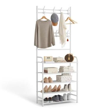 Imagem de Arara Sapateira Cabideiro 5 Prateleiras Roupas Bolsas 172cm - Yeet