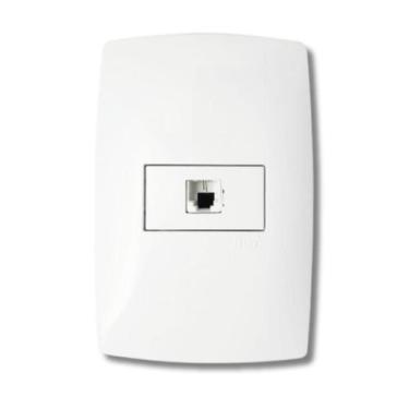 Imagem de Tomada RJ11 de 2 Fios com Placa Branca Home - B.Lux