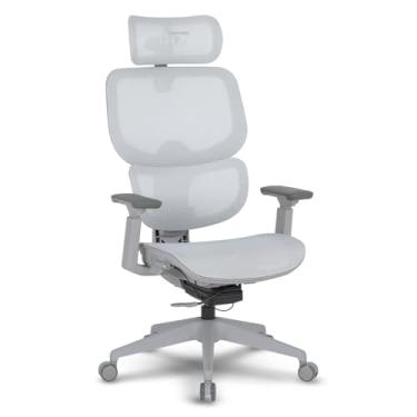 Imagem de Cadeira de Escritório DT3 Ergonomie em Revestimento Mesh Polytex™;Apoio de cabeça profissional 4D, Apoio de braço 4D, ajuste de altura no ensocto, certificada NR-17 (Grey)
