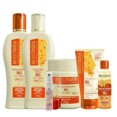 Imagem de Kit Mel Nutritivo Bio Extratus (250ml/g) 5 Itens + Presente Lourre 15m