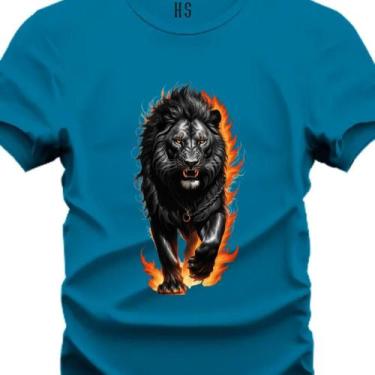 Imagem de Camiseta Personalizada Leão Sobre Fogo Tecido Premium do P ao G3 - Hs,