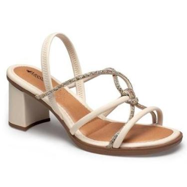 Imagem de Sandália Mississipi Salto Bloco J0671 Feminino Creme-Feminino