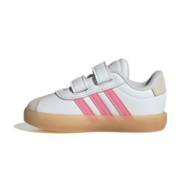 Imagem de adidas Tênis de skate unissex infantil Vl Court 3.0 (infantil), Branco/Rosa Bliss/Alumina, 9 Toddler