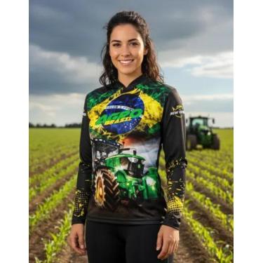 Imagem de NF26M Camisa Agro Verde Militar com proteção uv - NEW FISHER, EX