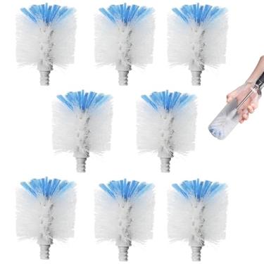 Imagem de Refil de escova de garrafa, pacote com 8 cabeças de substituição para escova de garrafa OXO, design de cerdas duplas para garrafas de água, vidros, mamadeiras de bebê