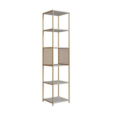 Imagem de Estante Industrial Grille Arenas e Dourado 180 cm