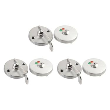 Imagem de Wswqop 3 peças de trava de privacidade para porta de banheiro com indicador de ocupado/vazio, em aço inoxidável, com alavanca reforçada para privacidade,