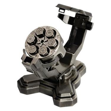 Imagem de CNMZTRPG Bullet Nest Dice,Insane Bullet dice Revolver,Metal Dice Set for DND with Spinning Revolver Cylinder Container, Dice for D&D, or Crime Theme Tabletop Games (D4, Silvery)