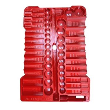 Imagem de Inserção Packout compatível com Milwaukee 3/20.3 cm Drive SAE/Metric Ratchet and Socket Mechanics Conjunto de 56 peças (48-22-9008)