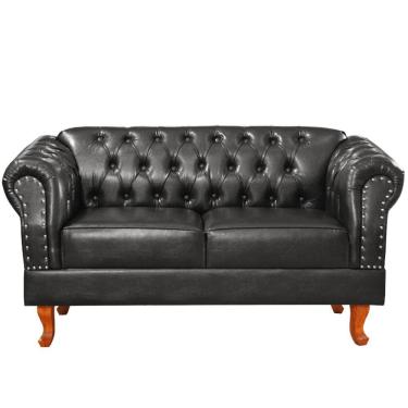 Imagem de Namoradeira Chesterfield Duque 2 Lugares Via Encanto Courano Preto
