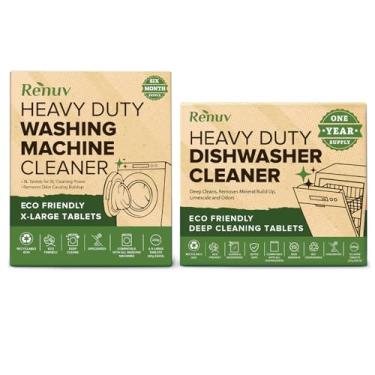 Imagem de Renuv Limpador de máquina de lavar + conjunto de limpador de lava-louças – Limpeza profunda, descalcificação e desodorização