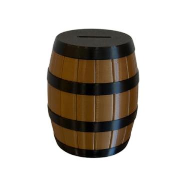Imagem de Cofrinho em Formato de Barril Do Chaves, Design Decorativo, Porta-Moedas Criativo para Crianças e Adultos - Barril Marrom
