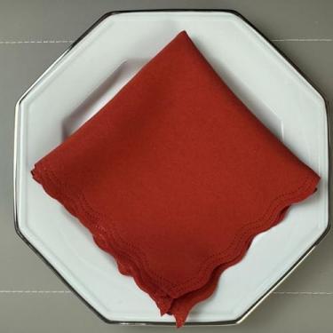 Imagem de Guardanapo de Tecido Oxford Kit 100 Acabamento a Laser 33 x 33 CM Mesa Posta (Terracota)