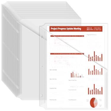 Imagem de Fyess Pacote com 15 pastas de documentos de plástico transparente com 3 furos, jaqueta de arquivo de barra translúcida poli organizada, tamanho A4 18C (1,8 mm), pastas de documentos transparentes com