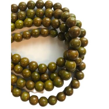 Imagem de Lady Works Fio de pedra natural turquesa verde de 33 cm, contas lisas redondas de 10 mm para fazer joias DIY | Beads_04532
