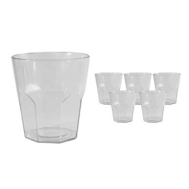 Imagem de Kit 6 Copos Mini Roma Cristal 300Ml Plástico - Bb Store