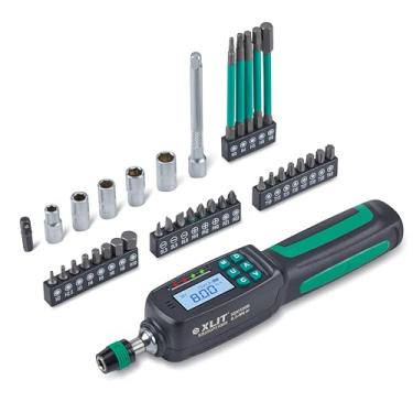 Imagem de XLIT Conjunto de chaves de fenda de torque digital ajustável, 38 peças com cabeça hexagonal de liberação rápida de 0,3 a 8 Nm, visor LCD, campainha e alertas de LED - Kit de ferramentas manuais