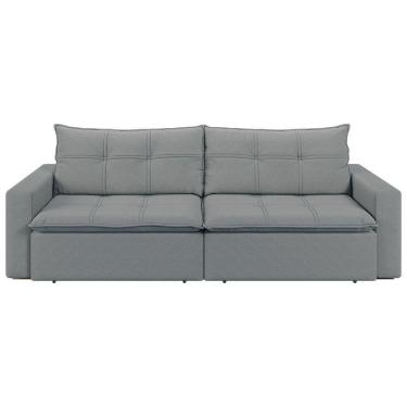 Imagem de Sofá Retrátil E Reclinável Joinville 2,10m Linho Cor Chumbo 2343