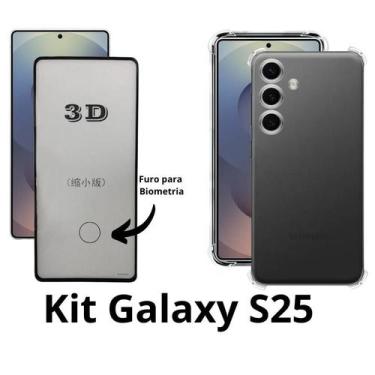 Imagem de Kit Película 3D de Vidro com Furo Digital + Capa Anti Choque para Sams