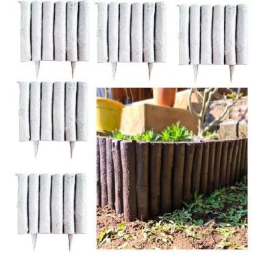 Imagem de Kit 5 Cercas Decorativa Jardim De Plástico Branca 1,58 mts - JR 
