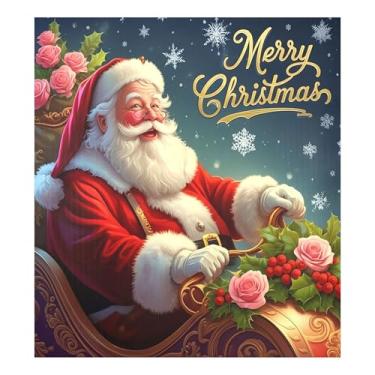 Imagem de SEHANY Capa magnética para lava-louças de Papai Noel, adesivos magnéticos para decoração de Natal antiarranhões para painel de geladeira e lava-louças, decoração de Natal de cozinha doméstica 58 x 66