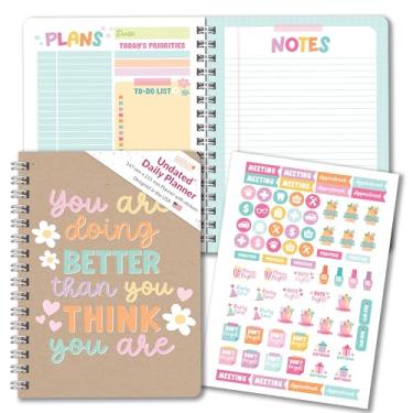 Imagem de Caderno planejador diário sem data – planejador diário, agenda de agenda, planejadores e organizadores de trabalho, planejadores sem data 2025-2026, cadernos Kraft para organização do trabalho