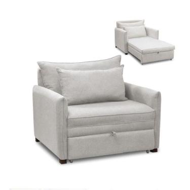 Imagem de Poltrona Cama Retrátil Solteiro Com Rodízio Cloe Bouclê E03 - D'rossi 