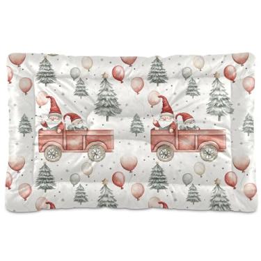 Imagem de SEHANY Cama de Natal para cães de Papai Noel, cama de gato com fundo antiderrapante, cama de canil, colchão macio para animais de estimação, lavável para cães pequenos, médios e grandes, gatos, 45,7 x