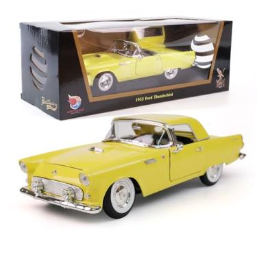 Imagem de LUCKY DIE CAST 1955 Ford Thunderbird 1/18 Scale Die-Cast Metal Model Premium Classic Vintage Alloy Collection Cars with Display Case, with Opening Doors, Best Gift for Men, Dad & Kids 14+ Years