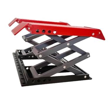 Imagem de simhoa Suporte de trabalho para carros RC, plataforma elevatória em miniatura RC, portátil para carros crawler de escala 1/18, acessórios robustos e, Vermelho Preto