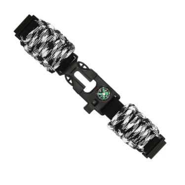 Imagem de Naroote Pulseira de Relógio Paracord, Apito Paracord Pulseira Cortador de Corda Acionador de Fogo para Escalada (#12)