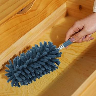 Imagem de Espanador de microfibra para limpeza, espanadores laváveis com haste extensível, suprimentos de limpeza removíveis para escritório, carro, janela, móveis, ventilador de teto, azul marinho