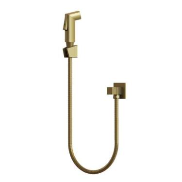 Imagem de Ducha Higiênica Completa Quadrado Dourado 1739 - REAL, Dourado