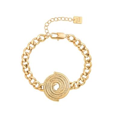 Imagem de SOFYBJA Pulseiras de corrente ovais cubanas personalizadas banhadas a ouro 18 k para homens e mulheres, intermediate, Banhado a ouro 18K, Sem Pedra Preciosa