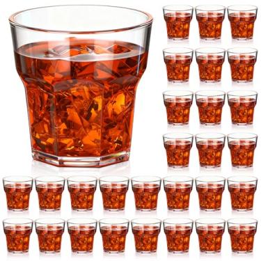 Imagem de Tioncy 30 peças de copos de uísque de acrílico para licor copo de cerveja empilhável inquebrável para água potável vodka coquetel cerveja festa bar (142 g)