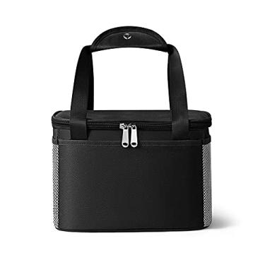 Imagem de Bolsa Térmica para Almoço Portátil Reutilizável Nylon Organizador de Caixa Isotérmica Preparo Refeições com Zíper Trabal