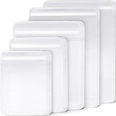 Imagem de Winsyison 30 sacos pequenos de armazenamento de joias de PVC, sacos de armazenamento de joias transparentes e fecháveis, 5 tamanhos, suprimentos de embalagem autovedantes e antimanchas para brincos