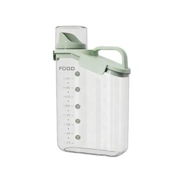 Imagem de Pote Hermetico Acrilico Para Mantimentos Com Tampa Copo Dosador Para Armazenar GrãOs, Leguminosas E Lanches Pode Ser Transportado Consigo PráTico Para Viagens (Boca inclinada 2.3L Verde)
