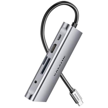 Imagem de SAMZHE Estação de ancoragem USB C 10 em 1 USB-C Dual 4K HDMI Monitor Laptop Dock Stations adaptador múltiplo com HDMI 4K + VGA + 3 portas USB-A 3.0 + carregador PD 100W + Ethernet + SD/TF + áudio